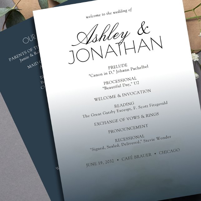 Minimalist Bold Text Highlights Wedding Program (Creator Uploaded)