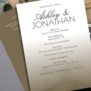 Minimalist Bold Text Highlights Wedding Program