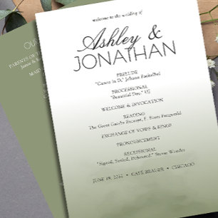 Minimalist Bold Text Highlights Wedding Program