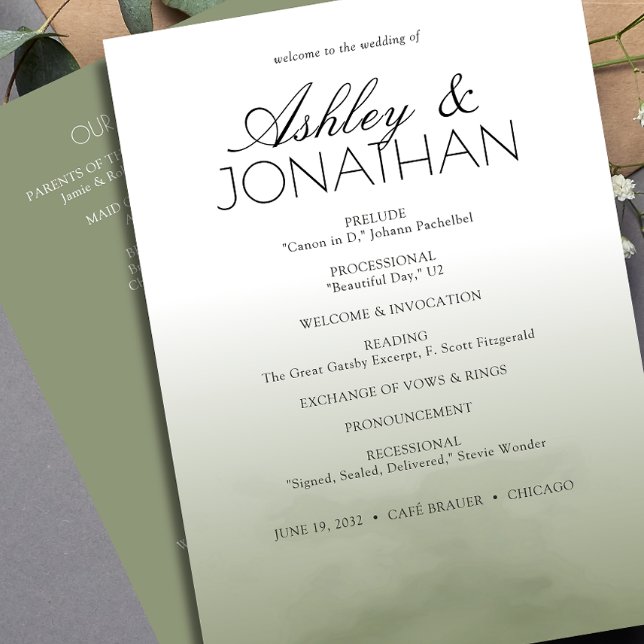 Minimalist Bold Text Highlights Wedding Program (Creator Uploaded)