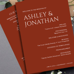 Minimalist Bold Text Highlights Wedding Program