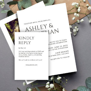 Minimalist Bold Text Highlights Wedding RSVP Card