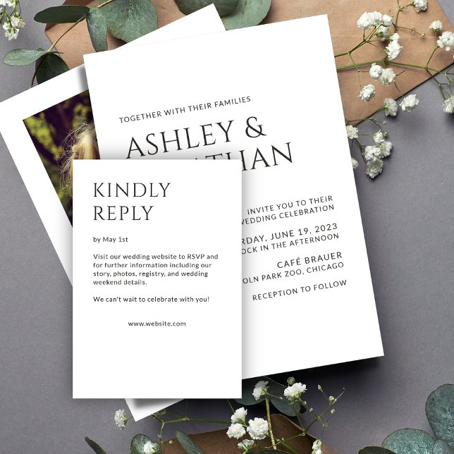 Minimalist Bold Text Highlights Wedding RSVP Card (Creator Uploaded)