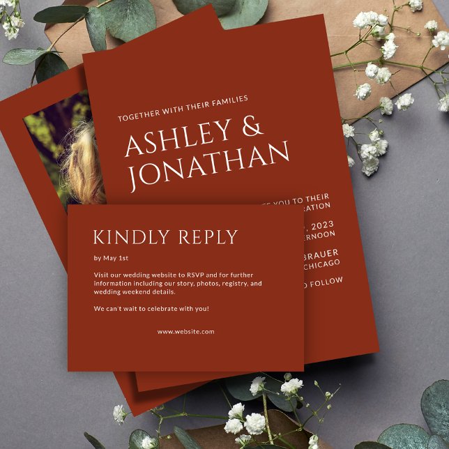 Minimalist Bold Text Highlights Wedding RSVP Card (Creator Uploaded)