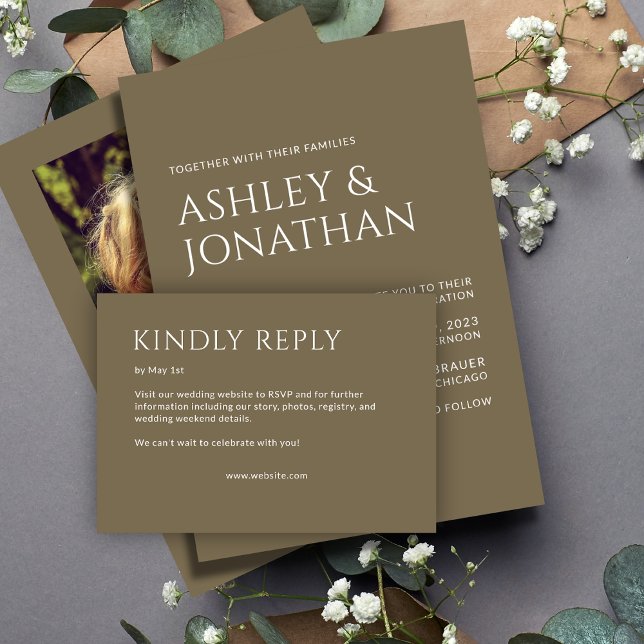 Minimalist Bold Text Highlights Wedding RSVP Card (Creator Uploaded)