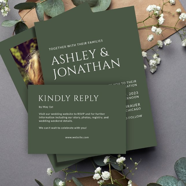 Minimalist Bold Text Highlights Wedding RSVP Card (Creator Uploaded)