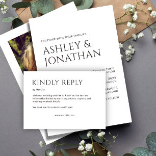 Minimalist Bold Text Highlights Wedding RSVP Card