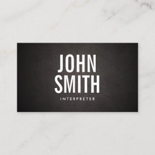 Minimalist Bold Text Interpreter Business Card