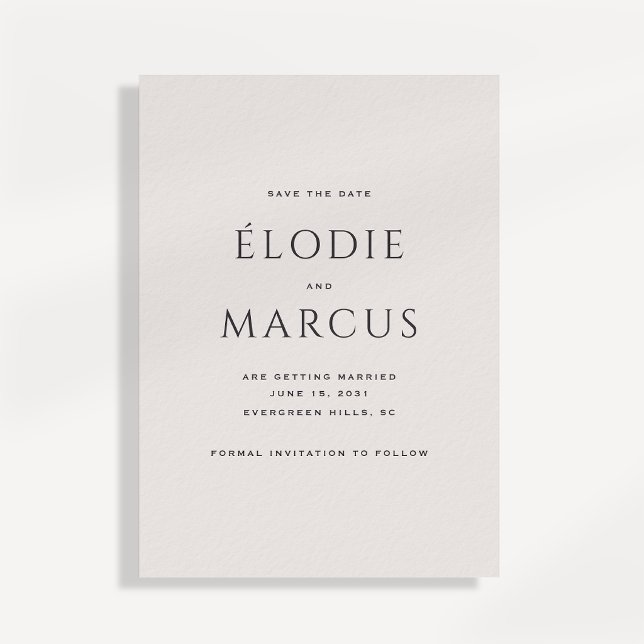 Minimalist Bold Typography Modern Save the Date Ca Invitation (Creator Uploaded)