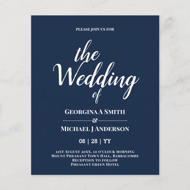 Minimalist BOLD TYPOGRAPHY Wedding Invitations Flyer (Front)