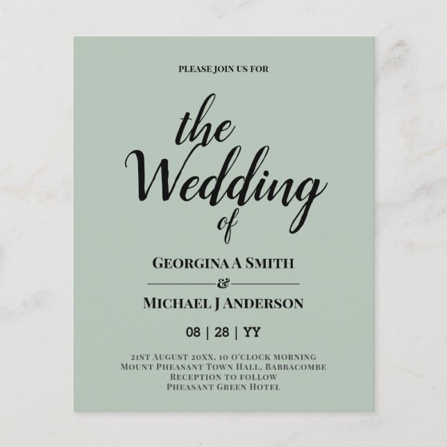 Minimalist BOLD TYPOGRAPHY Wedding Invitations Flyer (Front)
