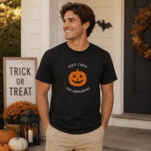 Minimalist Boo Crew – Halloween Personalized T-Shirt
