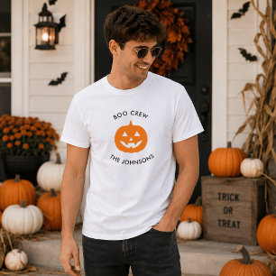 Minimalist Boo Crew – Halloween Personalized T-Shirt
