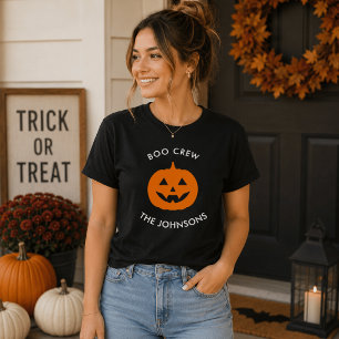 Minimalist Boo Crew Pumpkin – Personalized T-Shirt
