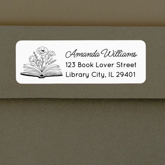 Minimalist Book and Wildflower Black & White (Creator Uploaded)