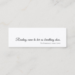 Minimalist Bookmark   Modern Promotional Design Mini Business Card