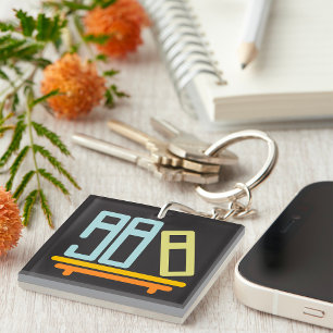 Minimalist Bookshelf Graphic Icon Keychain