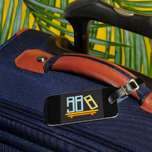 Minimalist Bookshelf Graphic Icon Luggage Tag