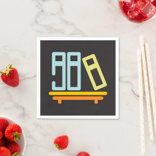 Minimalist Bookshelf Graphic Icon Napkin