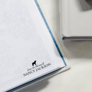 Minimalist Border Collie Dog, From the Library Rubber Stamp