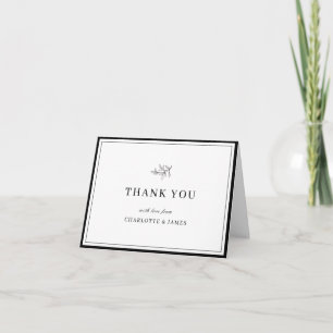 Minimalist Border Foliage Leaf Thank you Card