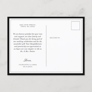 Minimalist Border Foliage Leaf thank you postcard