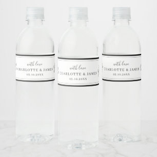 Minimalist Border Foliage Leaf Water Bottle Label