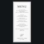 Minimalist Border Leaf Wedding Menu Card<br><div class="desc">Designed to coordinate with our Minimalist Dainty Leaf Collection, this customizable matching wedding menu card features a dainty leaf with classic lettering on white background, this is a minimalist yet elegant wedding suite. For more advanced customization of this design, e.g. changing layout, font or text size please click the "CUSTOMIZE"...</div>