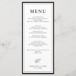 Minimalist Border Leaf Wedding Menu Card<br><div class="desc">Designed to coordinate with our Minimalist Dainty Leaf Collection, this customizable matching wedding menu card features a dainty leaf with classic lettering on white background, this is a minimalist yet elegant wedding suite. For more advanced customization of this design, e.g. changing layout, font or text size please click the "CUSTOMIZE"...</div>