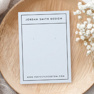 Minimalist border light dusty blue earring cards