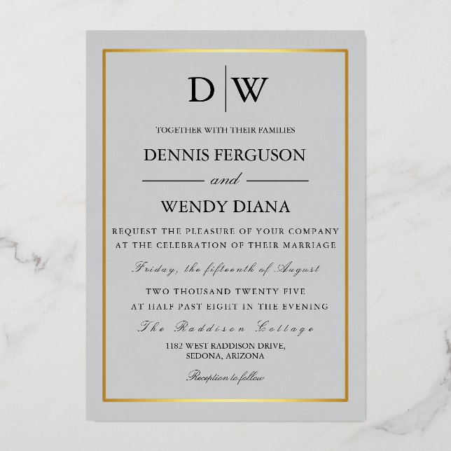 Minimalist Border Monogram Wedding (Front)