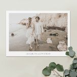 Minimalist Borders Photo Wedding Save The Date<br><div class="desc">Maximum minimalism. This simple, stylish modern photo wedding save the date flat card template features your names beneath your photo in an elegant shade of medium dark blue. This is also the default colour for the text on the back. You might choose to change the font or colour when you...</div>