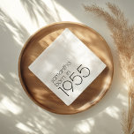 Minimalist Born in 1955 Black 70th Birthday Party Napkin<br><div class="desc">Minimalist Born in 1955 Black Text 70th Birthday Party. Simple elegance. Easily personalise the text to your own requirements.</div>