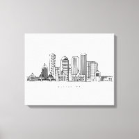 Minimalist Boston City Skyline Illustration