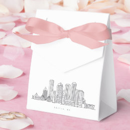 Minimalist Boston City Skyline Illustration Favor Box