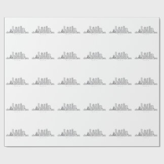 Minimalist Boston City Skyline Illustration Wrapping Paper