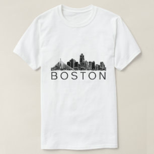 minimalist Boston Skyline   Boston Ma City Skyline T-Shirt