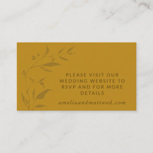 Minimalist Botanical Artwork Yellow Boho Wedding  Enclosure Card