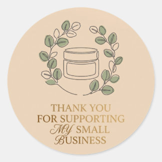 Minimalist Botanical Beauty Salon Thank You Sticke Classic Round Sticker