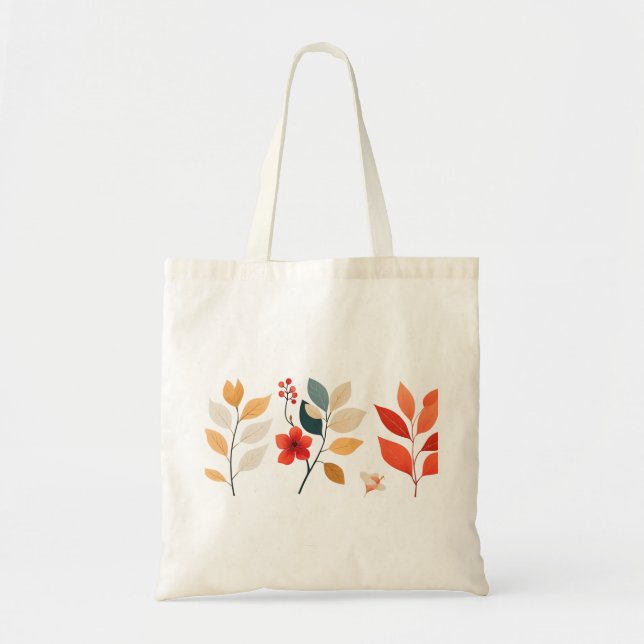 Minimalist Botanical Bloom Floral patterns Tote Bag (Front)