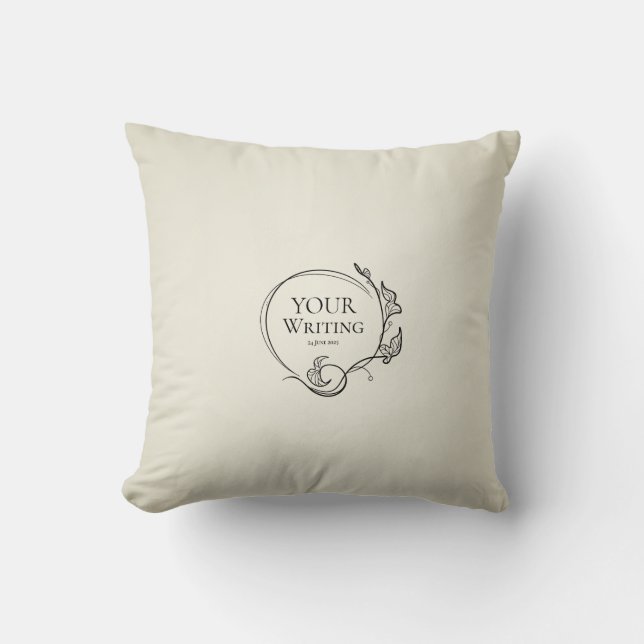 Minimalist  Botanical  custom Text Throw Pillow (Front)