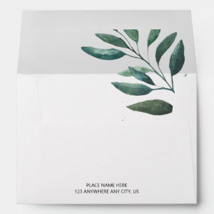 Minimalist Botanical Eucalyptus White Envelope