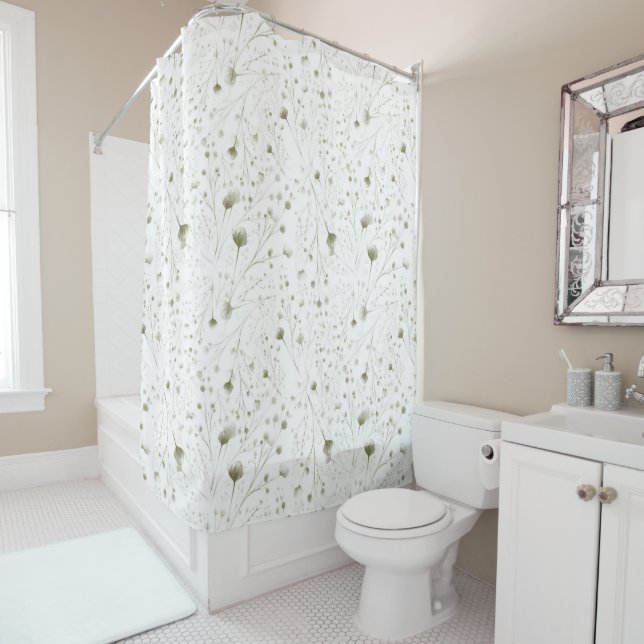 Minimalist Botanical Floral Green White Modern (In Situ)