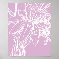 Minimalist Botanical Floral Line Drawing Artwork