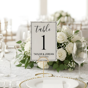 Minimalist Botanical Framed Border Wedding  Table Number