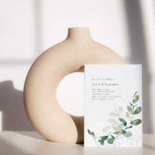 Minimalist Botanical Greenery Eucalyptus Wedding Invitation