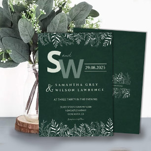 Minimalist Botanical Leafy Wedding Invitation