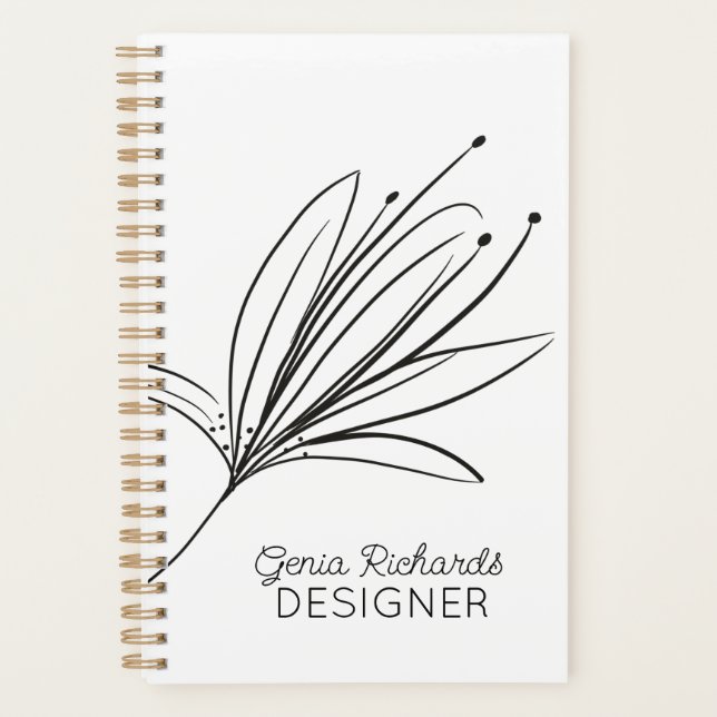 Minimalist Botanical Lily Flower Designer Planner (Front)