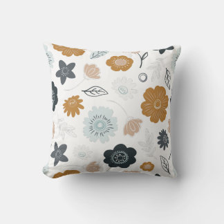 Minimalist Botanical Line Art Coastal Chic Throw Pillow