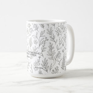 Minimalist Botanical Line Art Pattern Seamless Coffee Mug